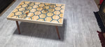 Handmade Pine Coffee Table with Geometric Epoxy Inlay