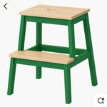 Wooden Step Stool | Two-Step Solid Pine Stool | Handmade Kitchen & Home Helper | 100kg Capacity | WoodEnzo