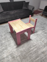 Handmade Montessori Activity Table and Chair Set: Solid Wood