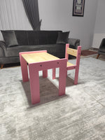 Handmade Montessori Activity Table and Chair Set: Solid Wood