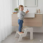 Montessori Wooden Step Stool for Kids – 40 kg Safety Rated – Non-Toxic Finish – Solid Pine