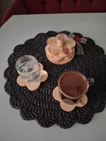 Handmade Pine Wood Coaster Set with Stand - Rustic Home Decor.