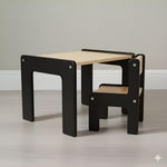Handmade Montessori Activity Table and Chair Set: Solid Wood