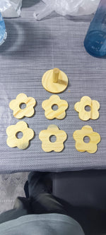 Handmade Pine Wood Coaster Set with Stand - Rustic Home Decor.