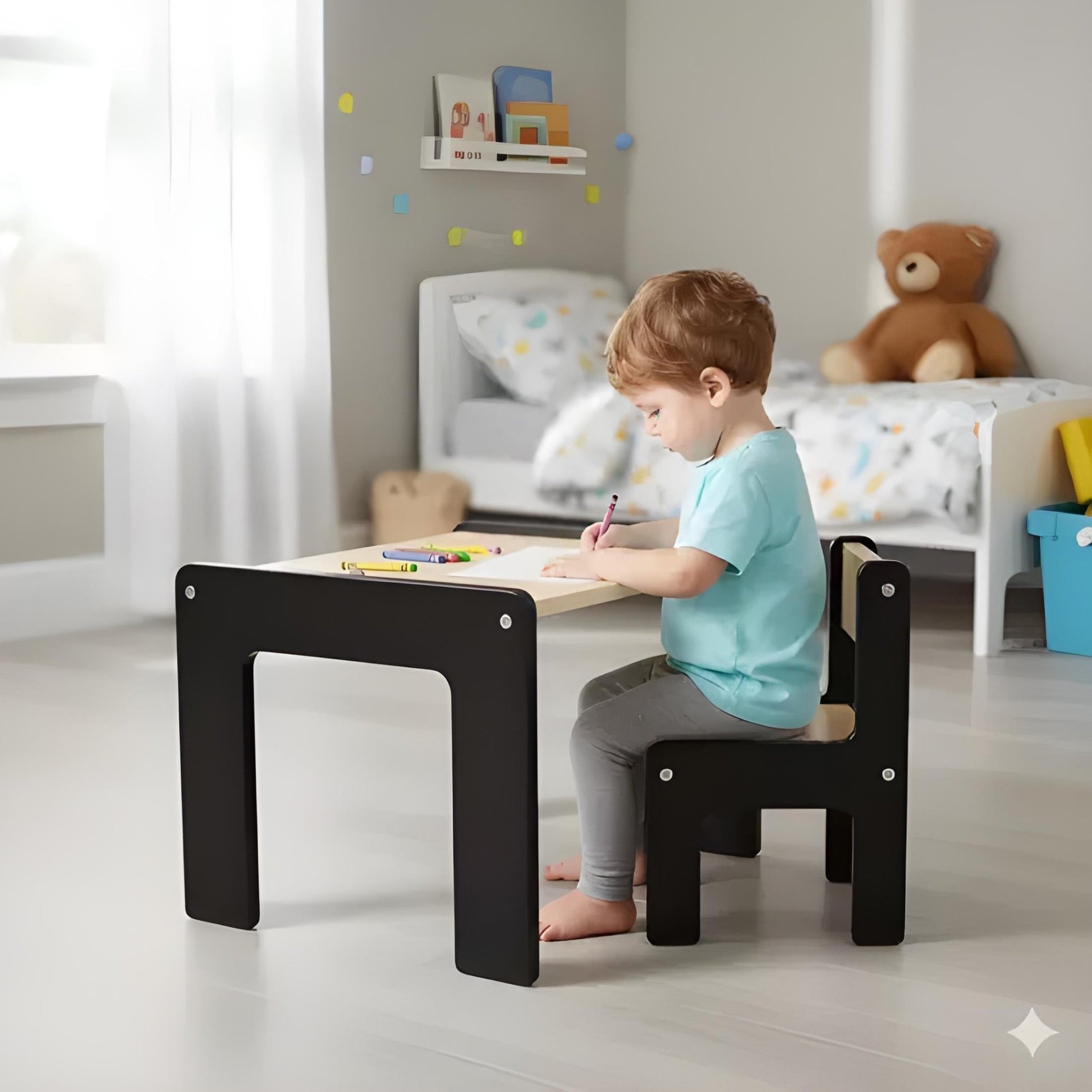 Handmade Montessori Table & Chair Set – Solid Wood Top - WoodEnzo