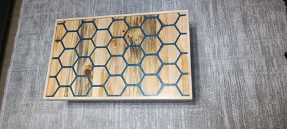 Handmade Pine Coffee Table with Geometric Epoxy Inlay | Unique | WoodEnzo - WoodEnzo