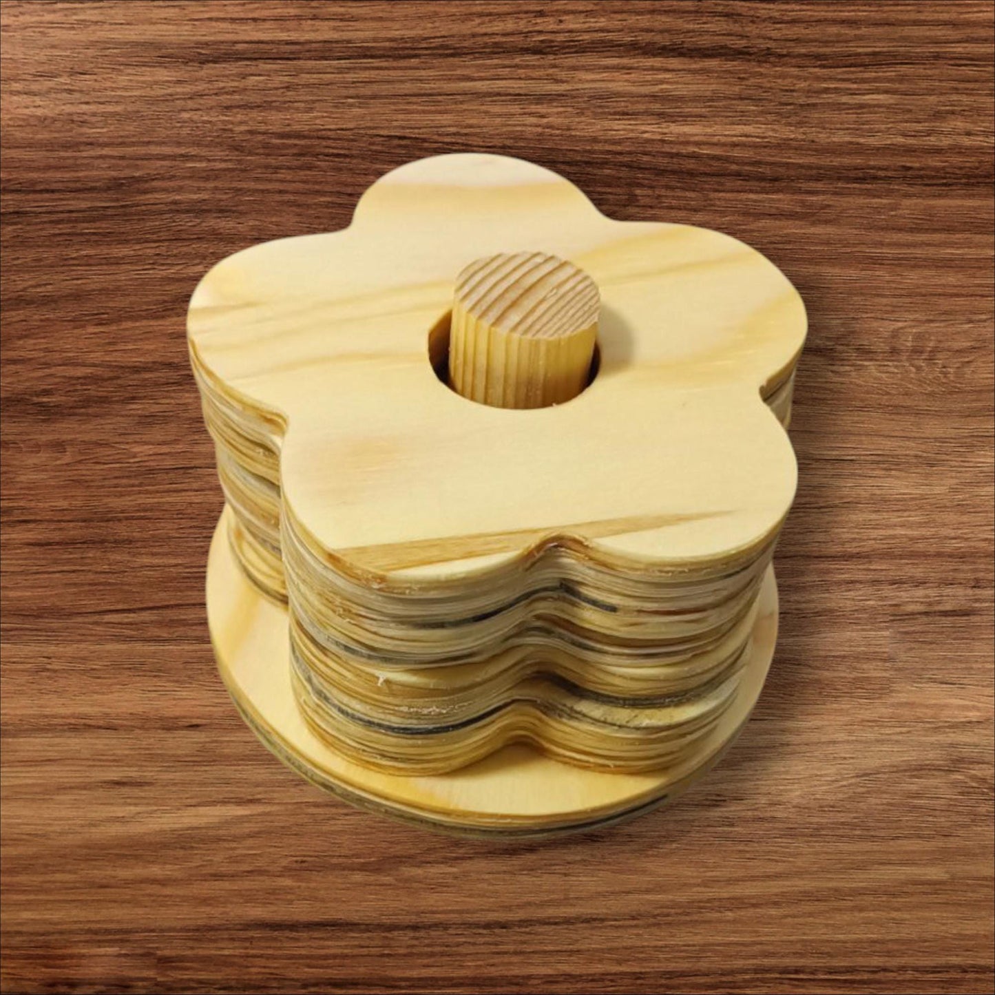 Handmade Pine Wood Coaster Set with Stand | 6 Coasters | WoodEnzo - WoodEnzo