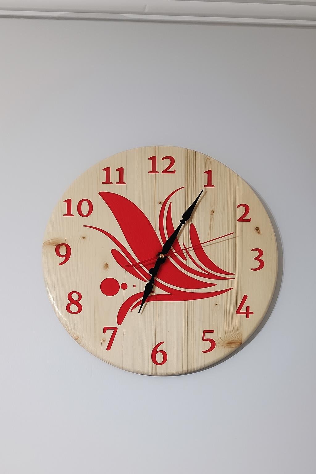 Handmade Pine Wood Wall Clock with Blue Epoxy | Silent Quartz | WoodEnzo - WoodEnzo