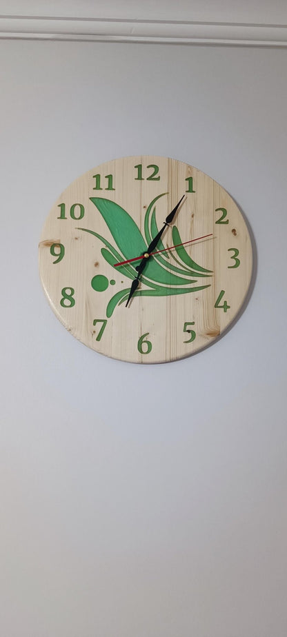 Handmade Pine Wood Wall Clock with Blue Epoxy | Silent Quartz | WoodEnzo - WoodEnzo