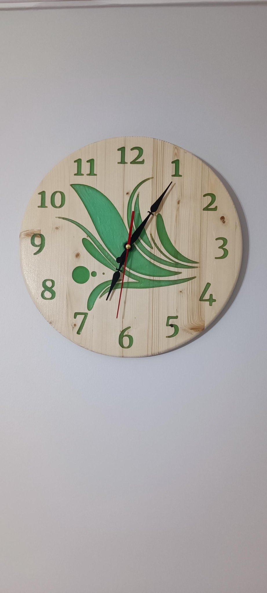 Handmade Pine Wood Wall Clock with Blue Epoxy | Silent Quartz | WoodEnzo - WoodEnzo
