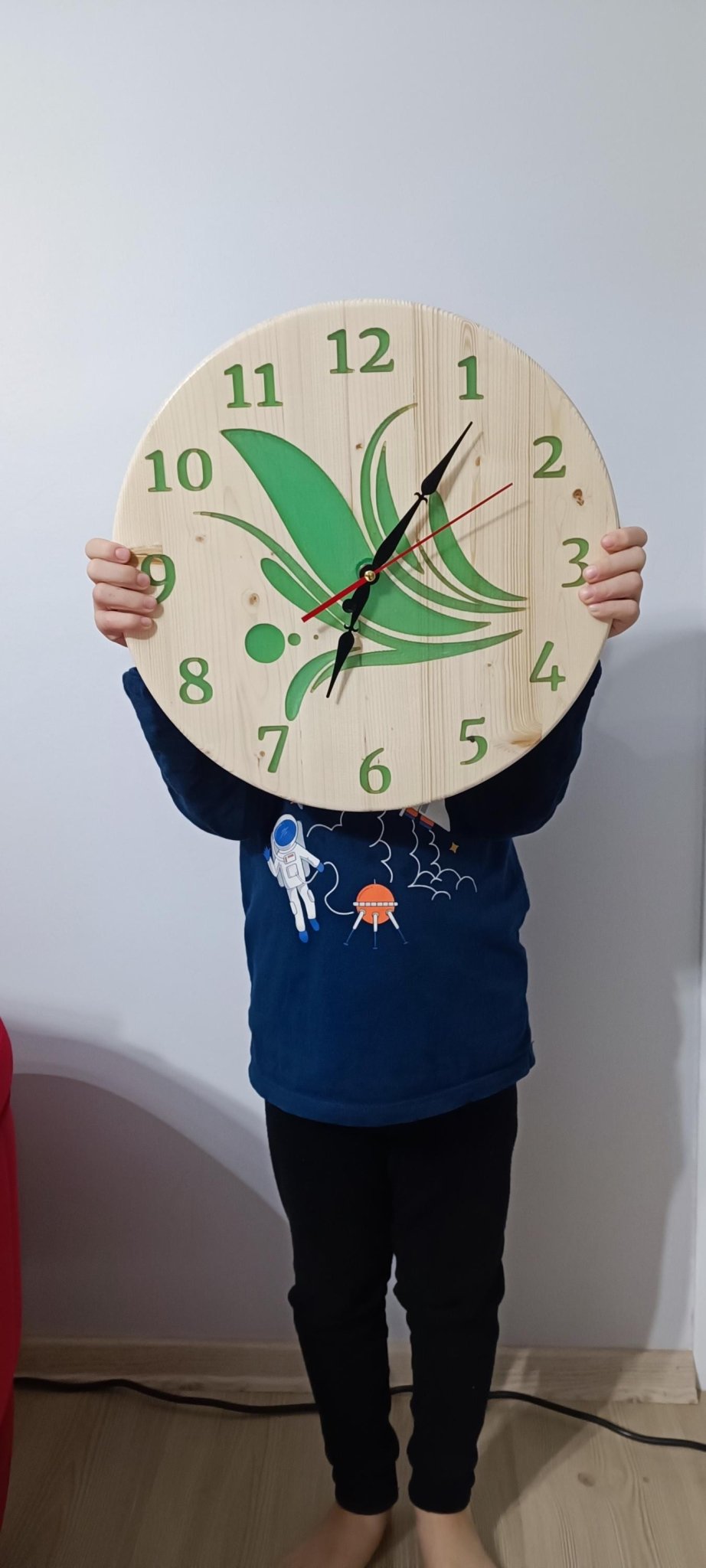 Handmade Pine Wood Wall Clock with Blue Epoxy | Silent Quartz | WoodEnzo - WoodEnzo