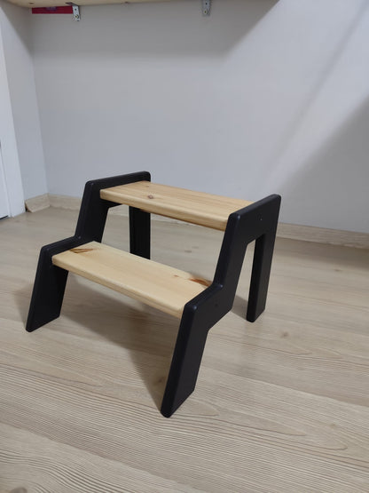 Montessori Wooden Step Stool for Kids | 40kg Safety Rated | Solid Pine | WoodEnzo - WoodEnzo