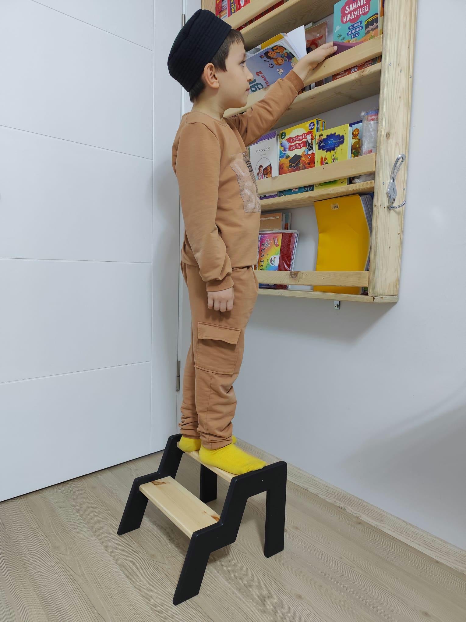 Montessori Wooden Step Stool for Kids | 40kg Safety Rated | Solid Pine | WoodEnzo - WoodEnzo