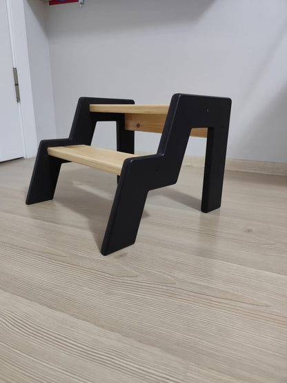 Montessori Wooden Step Stool for Kids | 40kg Safety Rated | Solid Pine | WoodEnzo - WoodEnzo