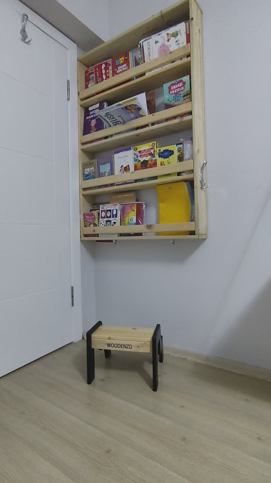 Montessori Wooden Step Stool for Kids | 40kg Safety Rated | Solid Pine | WoodEnzo