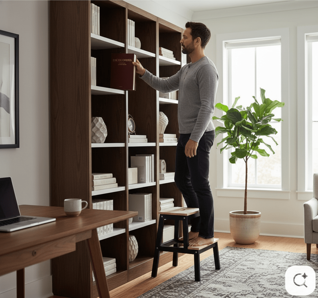 Wooden Step Stool 2 - Step | Solid Pine 100kg Capacity | Handmade | WoodEnzo - WoodEnzo