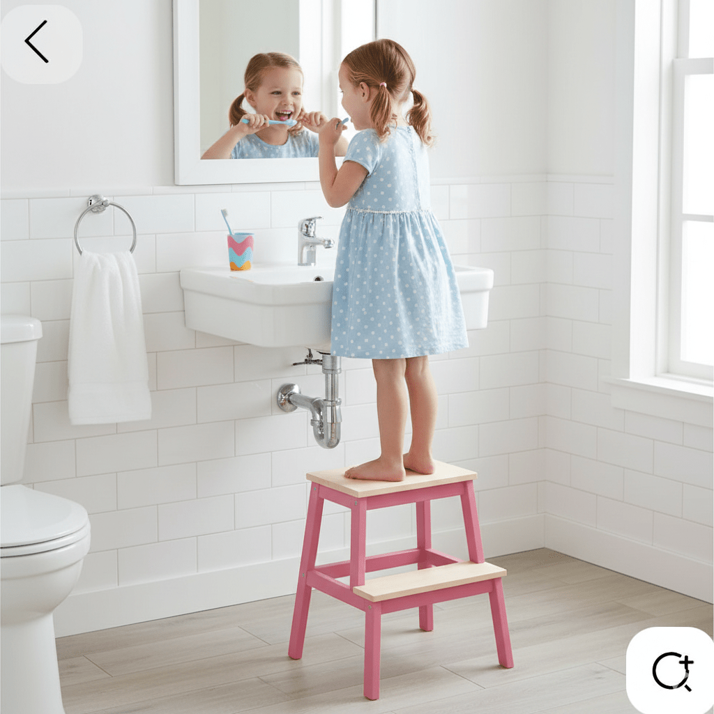 Wooden Step Stool 2 - Step | Solid Pine 100kg Capacity | Handmade | WoodEnzo - WoodEnzo