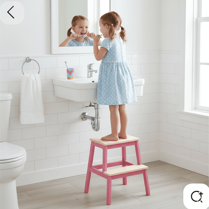 Wooden Step Stool 2 - Step | Solid Pine 100kg Capacity | Handmade | WoodEnzo - WoodEnzo