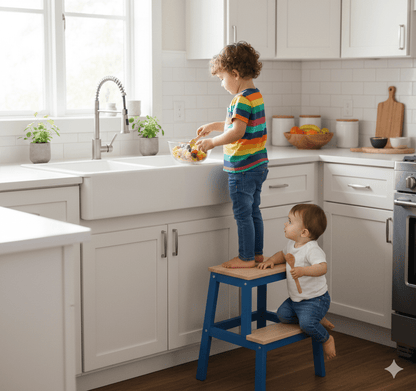 Wooden Step Stool 2 - Step | Solid Pine 100kg Capacity | Handmade | WoodEnzo - WoodEnzo