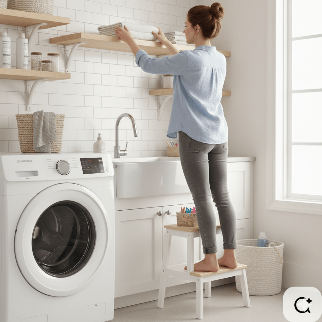 Wooden Step Stool 2 - Step | Solid Pine 100kg Capacity | Handmade | WoodEnzo - WoodEnzo